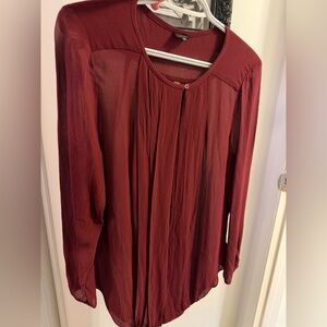 Babaton Deep Red Silk Top